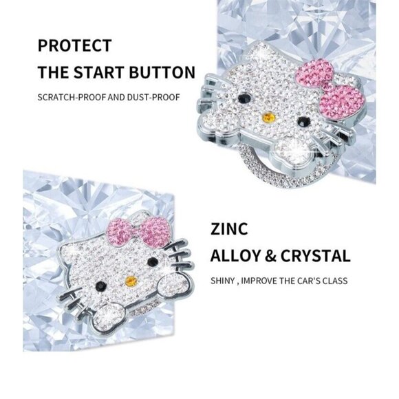 Hello Kitty Push To Start Car Ignition Cover On/Off Start Cover Hello Kitty New - Picture 2 of 7